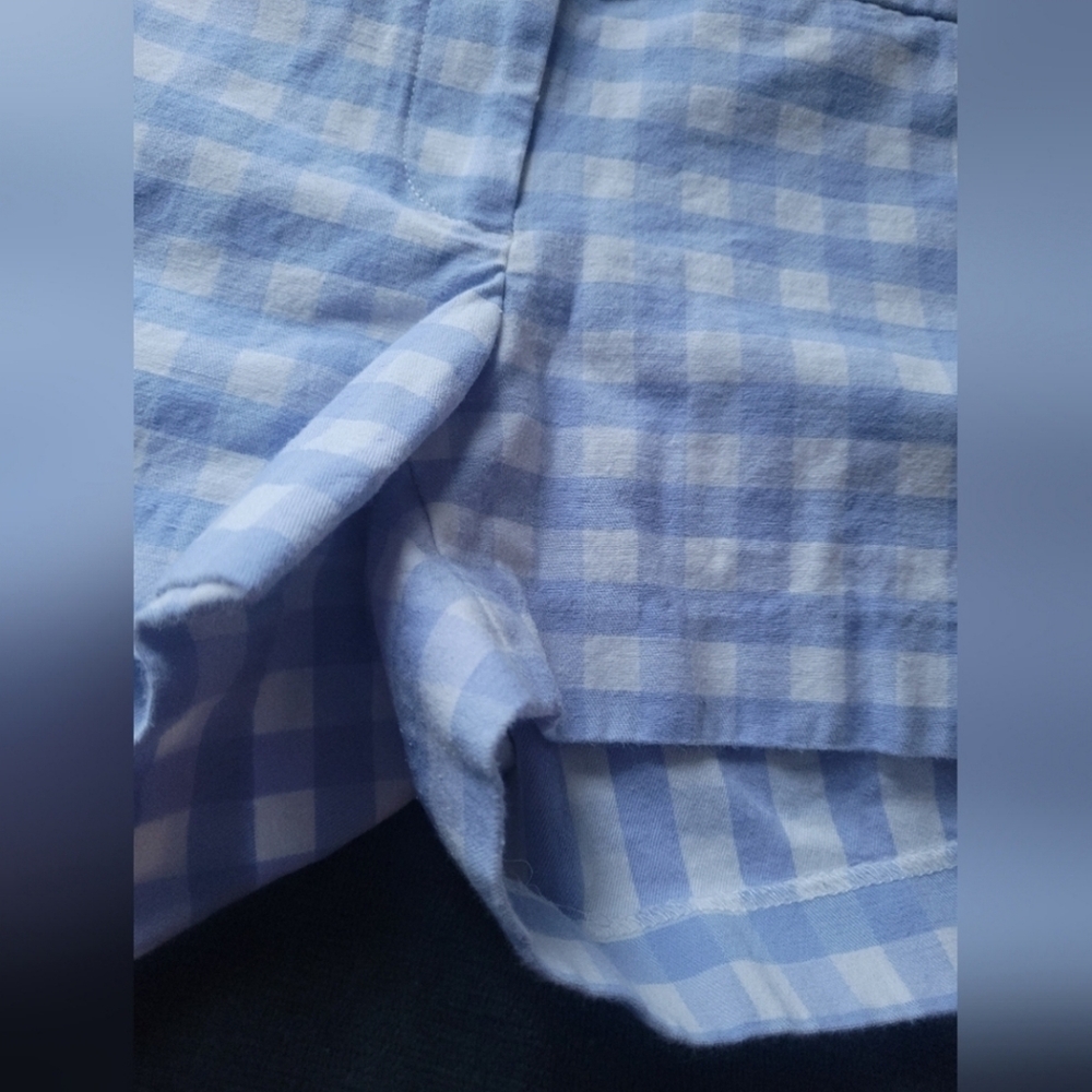J.Crew Women's Plaid Stretch Cotton Shorts Blue & White 2 XS/S - Picture 5 of 16